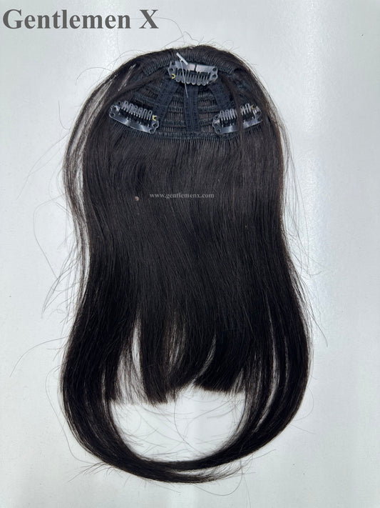 TGX Flequillo y extensiones de cabello 100 % humano real con flequillo despuntado en forma de U