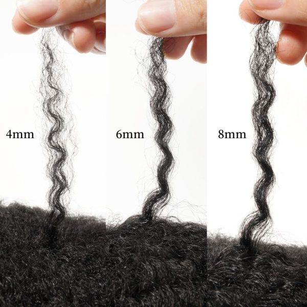 Afro Toupee For Black Men Hair Systems 8x10 Inch Full Lace Afro Wig For African American Black Man Curly Weave Human Hair Units 1B 6mm Natural Color