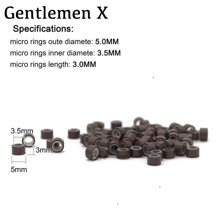 Silicone-Lined Micro Rings for Hair Extensions, 5mm (1000 pcs)
