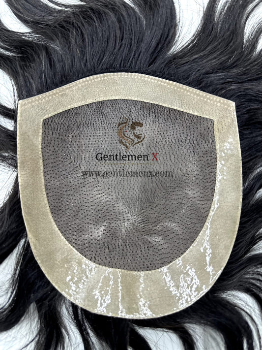 Topper de Cabello Humano Natural Peluquín con Clip Pieza de Cabello para Parte Superior Peluca Corta Masculina Su 5X5