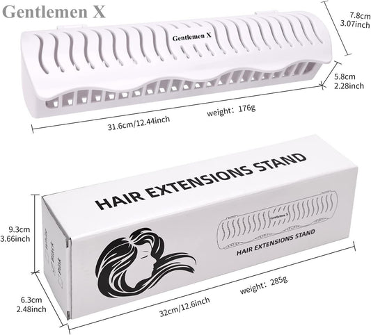 Soporte para Extensiones de Cabello. Caddy de Estilo para Extensiones de Cabello Diseñado para Sujetar Extensiones de Clip, de Cinta Adhesiva, Micro-Paquetes y Cortinas Cosidas Mientras Tiñes, Lavas, Estilizas, Empacas y Almacenas (Blanco)