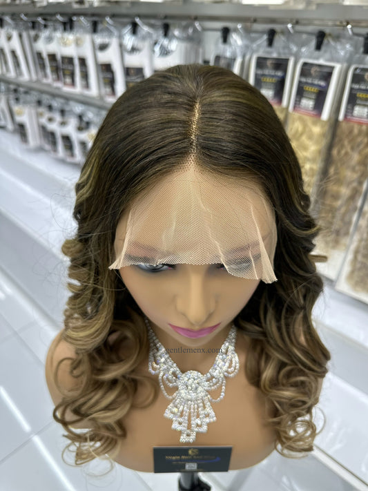 Zenkia 13x6 Encaje Frontal Europeo 100% Pelo Humano Virgen Remy de Calidad Premium Rizado Ondulado B4#/27#