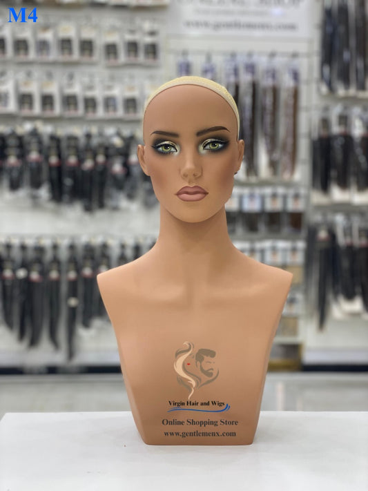 Cabeza de maniquí realista de 1 pieza para exhibición de pelucas, sin hombros, busto de maniquí extraíble para pelucas.