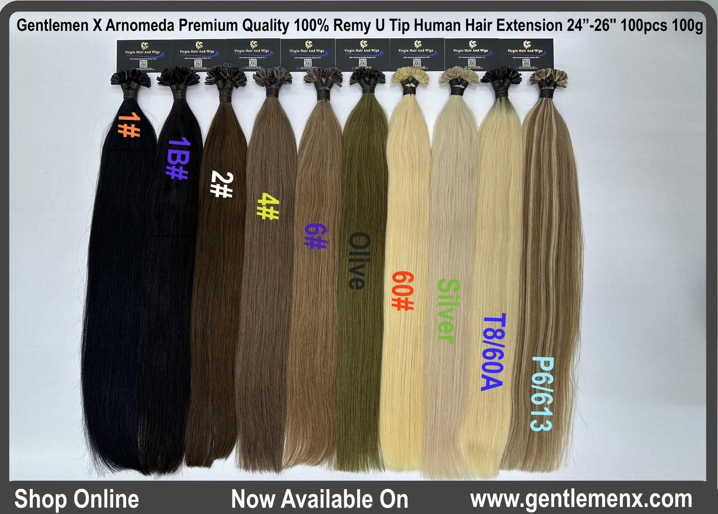 Arnomeda 24''-26'' 50pcs 50g Nail Tip/U Tip Premium Quality 100% Remy Human Hair Extension