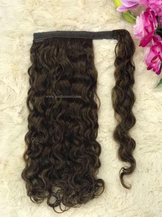 TGX Arnomeda Extensiones de coleta 100% cabello humano Remy de 20 a 22 pulgadas, 140 g, #2 marrón oscuro, onda de agua