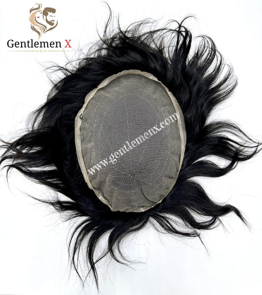Su peluca completa con encaje, 100% cabello natural para hombre, peluca para hombre, prótesis capilar para hombre