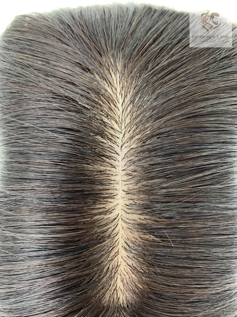 TGX Women's Silk-Top Human Hair Topper, Natural Black