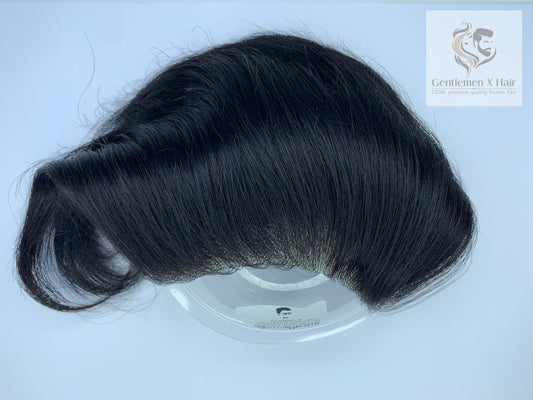 Prótesis capilar frontal para hombre, tupé de cabello 100% humano para la frente