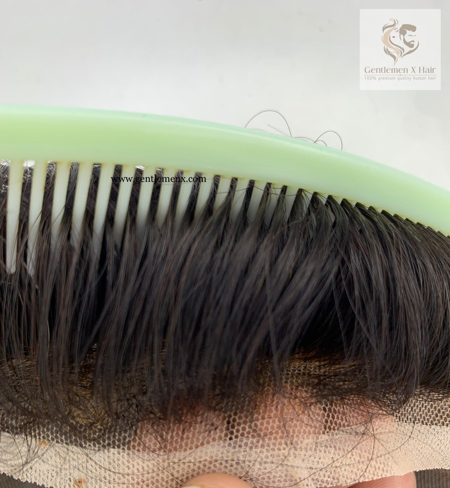Gentlemen X VIP Full Lace Toupee Hair System, 100% Human Hair, Bleached Knots