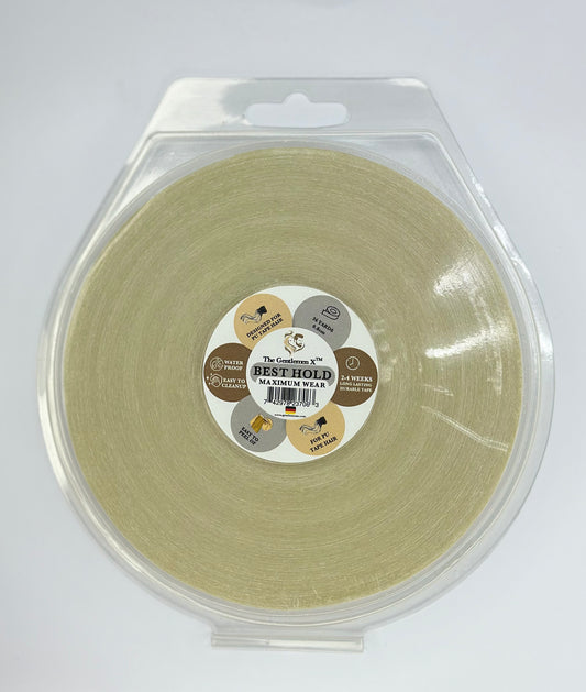 Cinta adhesiva Best Hold de 0,8 cm 36 YDS, una de las cintas en rollo más fuertes para extensiones de pelo de cinta de poliuretano (FABRICADO EN ALEMANIA)