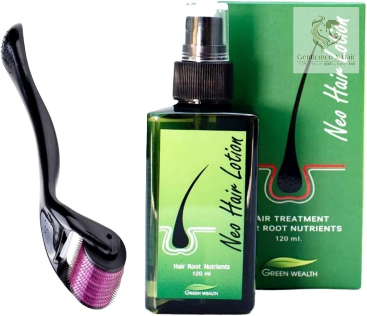 Neo Hair Lotion with Derma Roller, Hair Treatment & Root Nutrients, 120ml