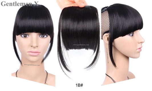 Flequillo y extensiones de cabello 100 % humano real de TGX con línea plana y flequillo despuntado