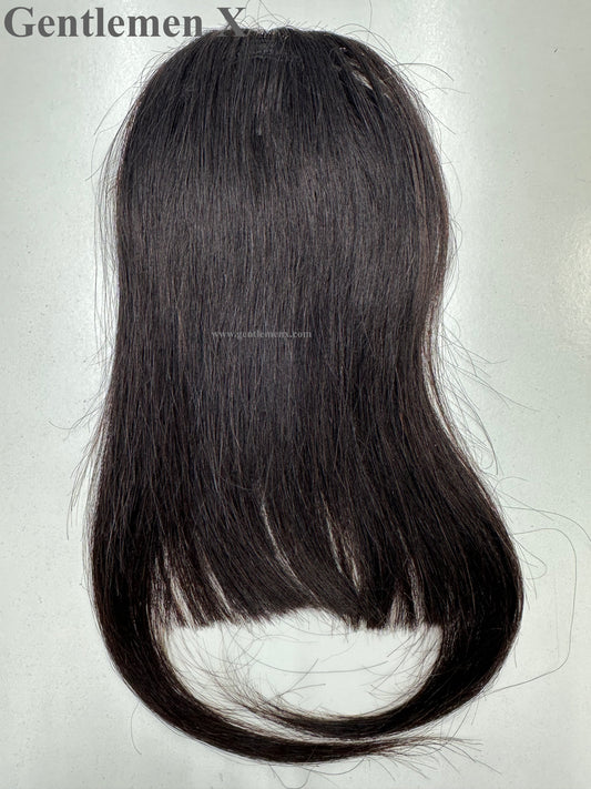 TGX Flequillo y extensiones de cabello 100 % humano real con flequillo despuntado en forma de U