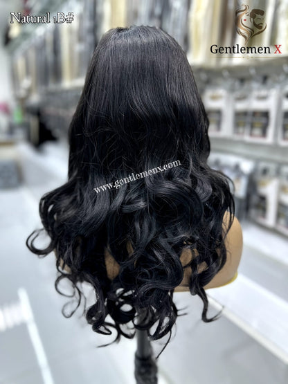 20''-22'' Arsuim Color Natural 1BSide T Part Remy human Hair Lace Wig Natural Wave