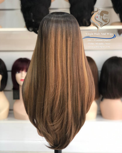 T-Part Front Lace Anne Chic Roberta Heat Friendly Synthetic Lace Wig (TT2/Carmel)