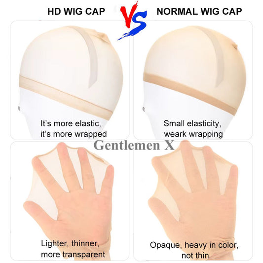 2 gorros de peluca HD invisibles para tejer, gorro de peluca de malla elástica de nailon para un ajuste suave y seguro, perfecto para pelucas