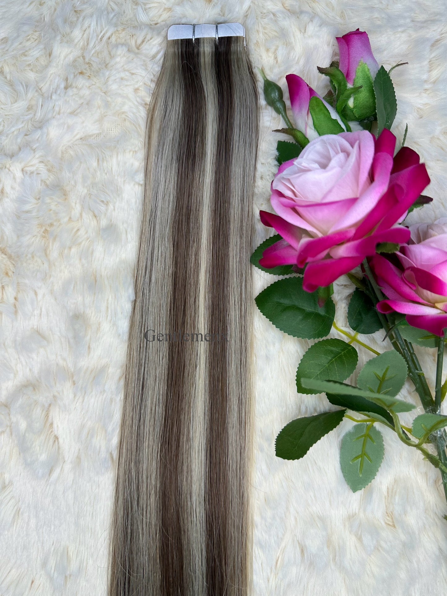 TGX Arsuim Tape-In Human Hair Extensions, Seamless PU, 24-26 inch, 20 pcs (40g)