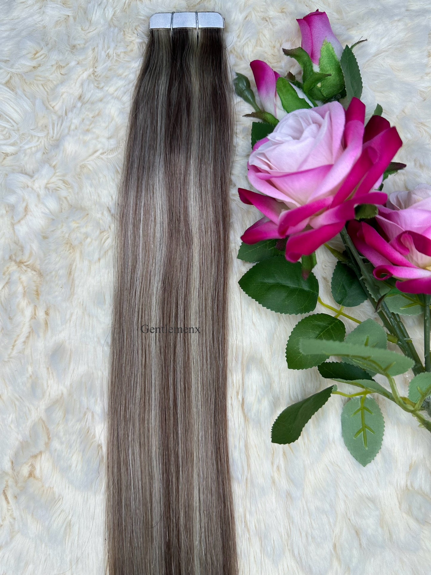 TGX Arsuim Tape-In Human Hair Extensions, Seamless PU, 24-26 inch, 20 pcs (40g)