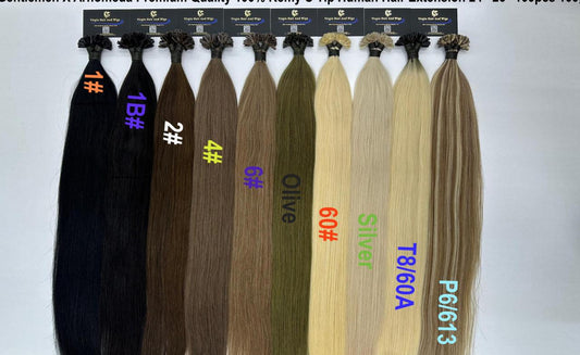 Arnomeda Extensiones de cabello humano con punta de queratina/punta en U 100% Remy de calidad premium de 28-30 pulgadas, 100 unidades, 100 g