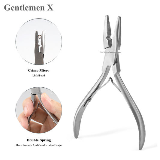 Profesional Micro Anillo Extensiones de Cabello Aplicación Alicates Herramienta Kit para Micro Eslabón Cuentas Alicates de Cierre P005