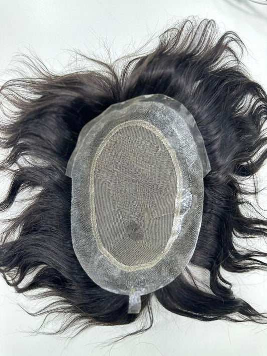 Caballeros X Nueva Australia con sistemas capilares de encaje de silicona fina de 0,06 mm, fáciles de usar y transpirables, 100% cabello humano, postizos con nudos naturales SU