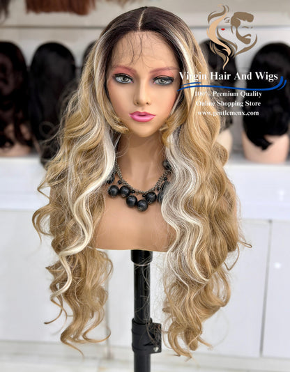 T-Part Front Lace Rebecca Chic Sophie Heat Friendly Synthetic Lace Wig (TTHL4/14R/613R)