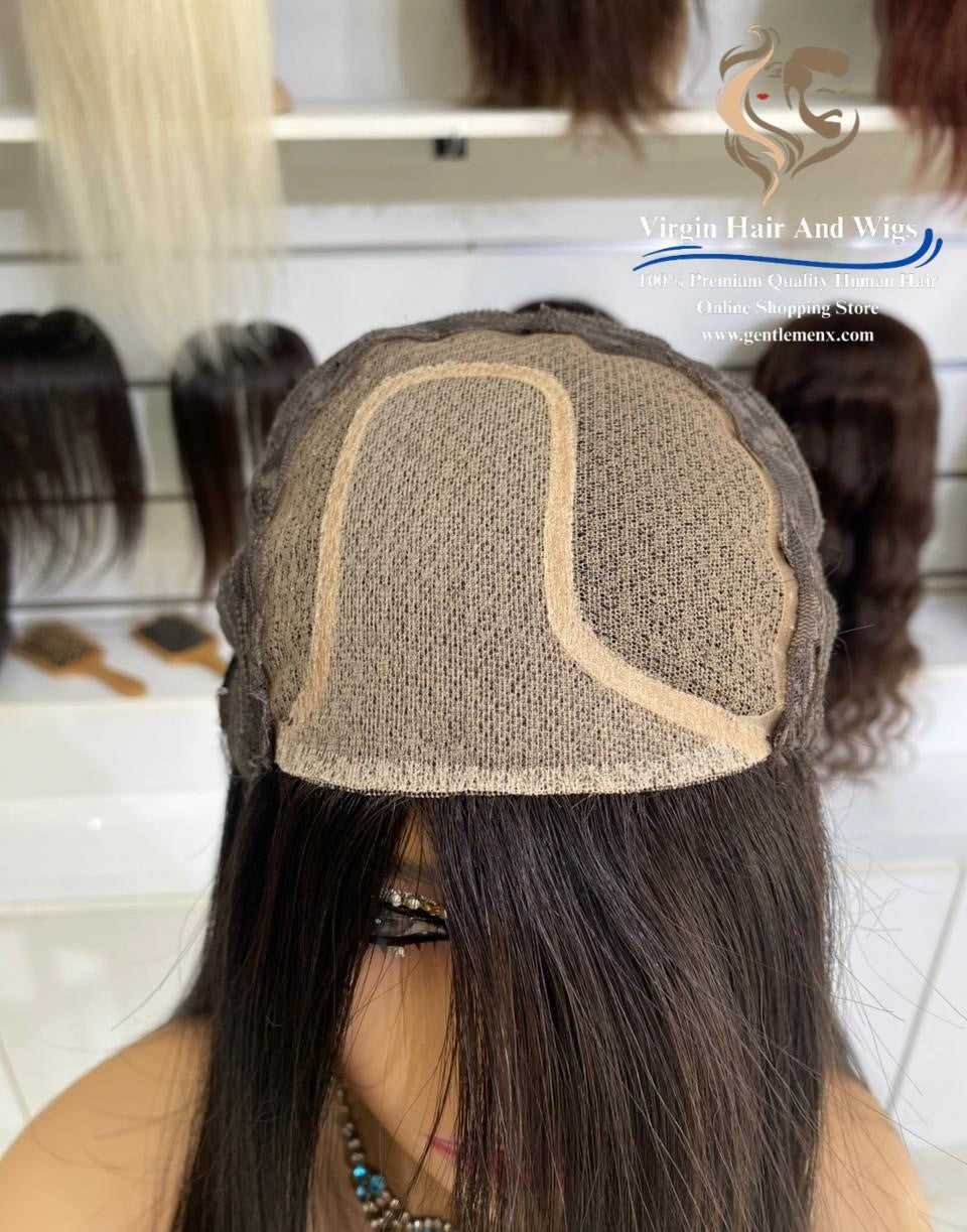 13x14 HFD Silk base Top Human Hair Wigs 1B Natural Black 26''-28''