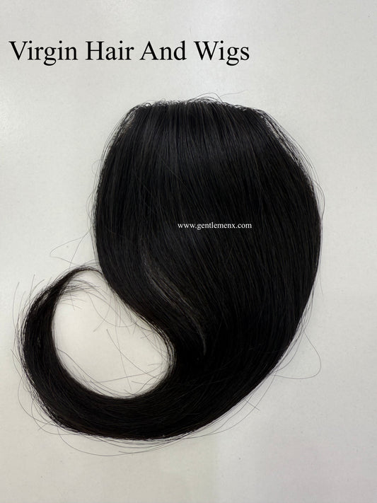 Flequillo de clip TGX, 100 % cabello humano real, flequillo francés, flequillo ondulado, flequillo lateral, barrido, aspecto natural para uso diario.