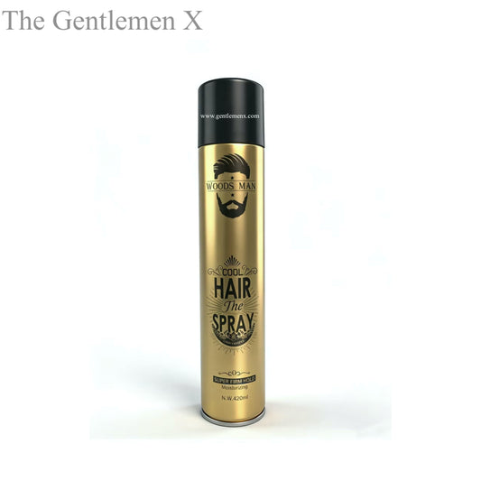WOODS MAN Laca para el cabello fijación extrafuerte, fórmula hidratante, 420 ml, fijación duradera para hombres, todo tipo de cabello