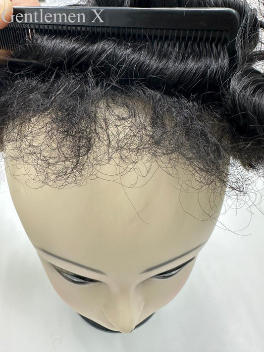 Caballeros X BW VIP SU Mono con Pelo de Bebé 100% Sistemas de Pelo Humano de Toupee con Piezas de Pelo de Toupee Fáciles de Llevar Unidades de Pelo para Hombres con Red (especial)
