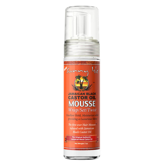 Sunny Isle Jamaican Black Castor Oil Mousse para Envolver, Fijar, Torcer - 7oz