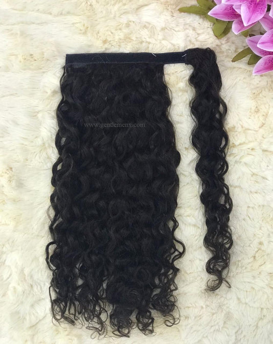 TGX Arnomeda 16''-18'' Extensiones de Cola de Caballo de Cabello Humano 100% Remy 110g 1B Ondulado Natural