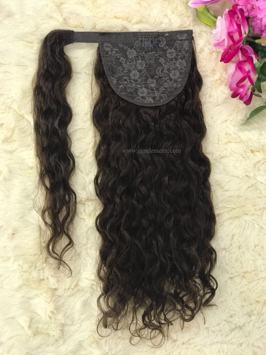 TGX Arnomeda 16"-18" Extensiones de Cola de Caballo 100% Cabello Humano Remy 110g 2# Marrón Oscuro Onda al Agua
