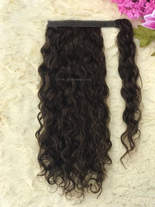 TGX Arnomeda 16"-18" Extensiones de Cola de Caballo 100% Cabello Humano Remy 110g 2# Marrón Oscuro Onda al Agua