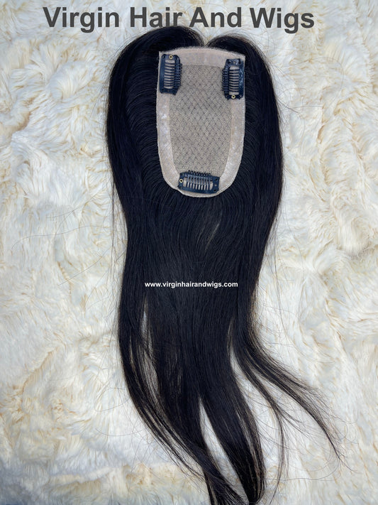 Suplementos Capilares de BASE DE SEDA para Mujer, de Cabello Humano Real, con Clip, Sin Flequillo, 120% de Densidad, Piezas de Cabello para Mujer, Pelucas Pequeñas de Cabello Humano, para Cabello Fino