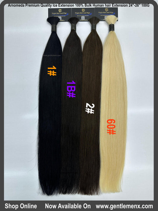 Extensión de pelo humano a granel Arnomeda Remy Ice de calidad premium 100% de 24''-26'' 67 cm 100 g