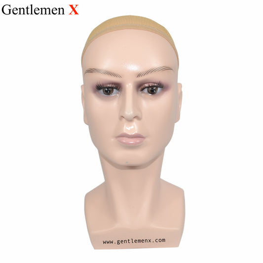 Maniquí de hombre bajo de plástico para pelucas, gafas, color piel, 1 unidad