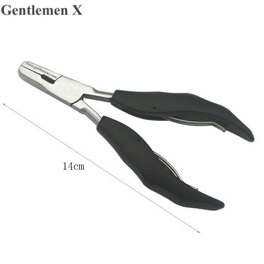 Caballeros X  Alicates Planos Negros con Pequeñas Ranuras para Extensiones de Cabello Pre-Adheridas P002