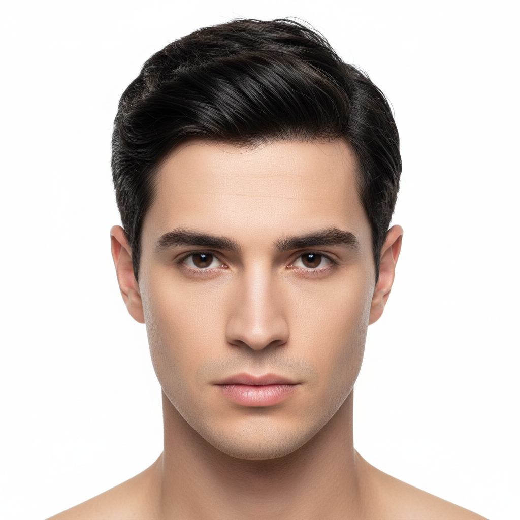 Gentlemen X Australia Bisote Masculino 100% Pelo Humano Sistema Capilar de Hombre Frente invisible AMP