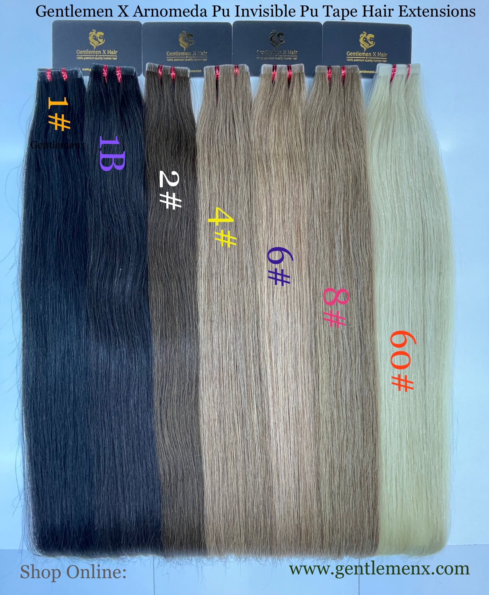 Arnomeda seamless Remy human hair tape-in extensions, 24 to 26 inch