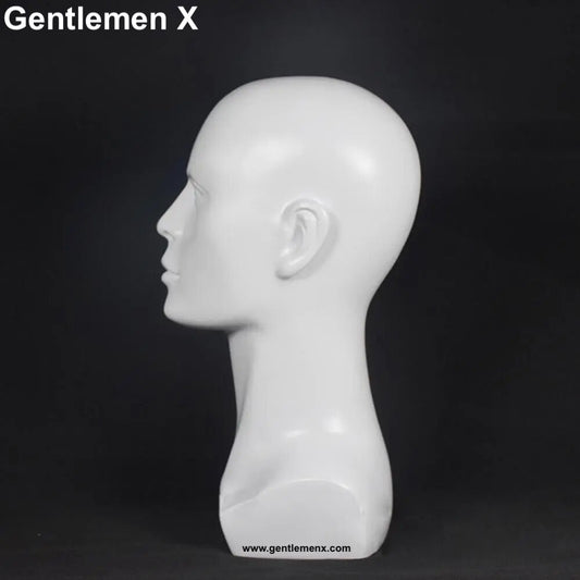 Cabeza de maniquí masculino de plástico para pelucas y gafas, color blanco, 1 unidad