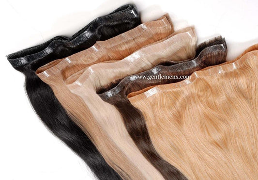 Arnomeda Straight 28''-30'' Extensiones de Cabello Invisibles de Piel PU Sin Costuras 100% Cabello Humano Remy Real en Trama 100g