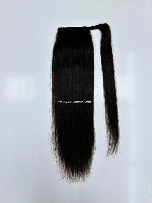 TGX Arnomeda 16''-18'' Extensiones de Cola de Caballo de Cabello Humano 100% Remy 110g Natural 1B Liso