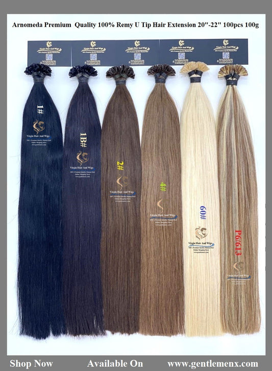 Arnomeda Extensiones de Cabello Humano 100% Remy de Punta de Uña/Punta en U, Calidad Premium, 20-22'', 100 unidades, 100g