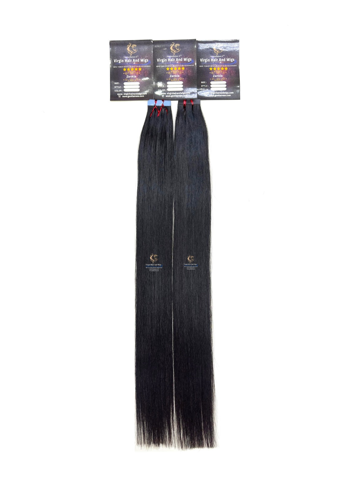 Zenkia 24''-26” 100% Virgen Remy Coreano Calidad Premium Extensiones de Cabello Humano con Cinta de Poliuretano 20 Piezas X 4cm de Ancho 50g