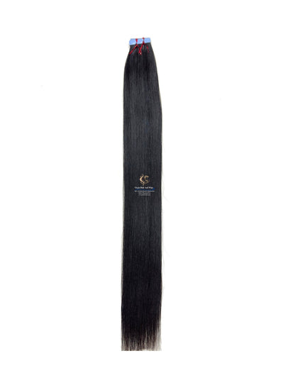 Zenkia 24''-26” 100% Virgen Remy Coreano Calidad Premium Extensiones de Cabello Humano con Cinta de Poliuretano 20 Piezas X 4cm de Ancho 50g