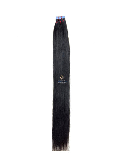 Zenkia 24''-26” 100% Virgen Remy Coreano Calidad Premium Extensiones de Cabello Humano con Cinta de Poliuretano 20 Piezas X 4cm de Ancho 50g