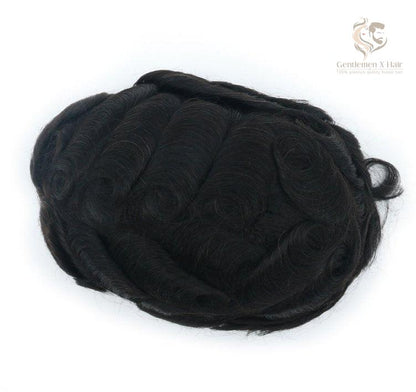 Gentlemen X Premium Oct Swiss Lace Hair System with PU Sides & Back, 100% Human Hair