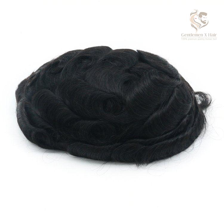 Gentlemen X Premium Oct Swiss Lace Hair System with PU Sides & Back, 100% Human Hair