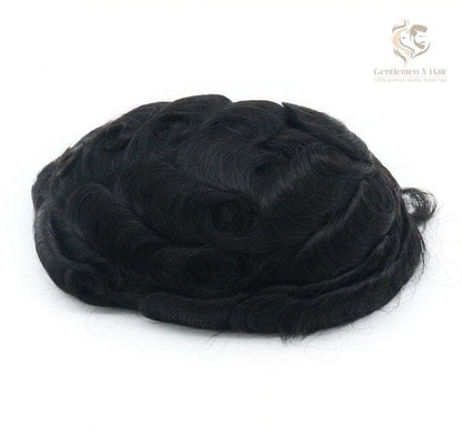 Gentlemen X Premium Oct Swiss Lace Hair System with PU Sides & Back, 100% Human Hair